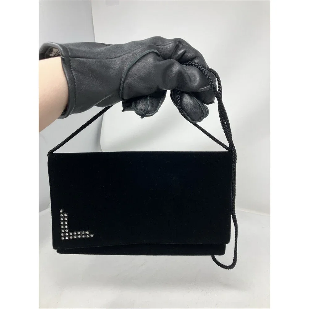 Vintage Shilton Japelle Black Velvet Clutch Bag Evening Shoulder Bag Hong Kong